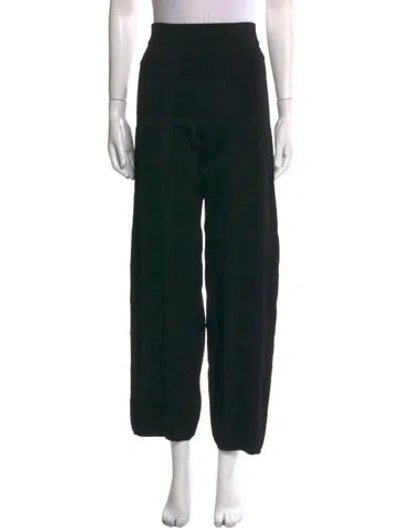 Pre-owned High Sport Printed Wide Leg Pants In Black