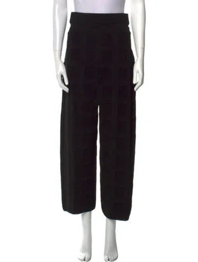 Pre-owned High Sport Printed Wide Leg Pants In Black