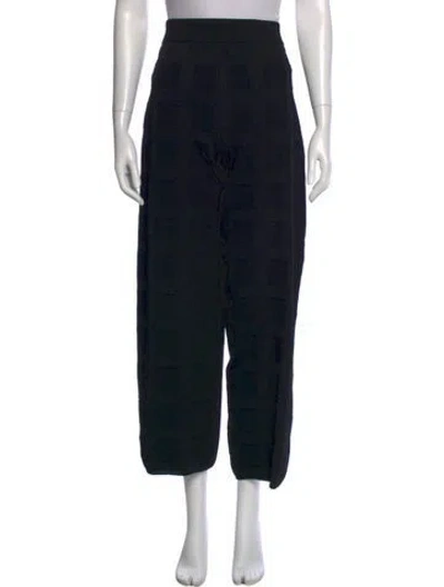 Pre-owned High Sport Printed Wide Leg Pants In Black