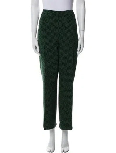 Pre-owned High Sport Printed Wide Leg Pants In Green