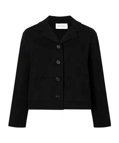 High Sport Maude Ribbed Cotton-blend Jacket In Black