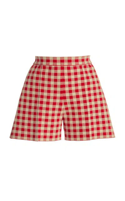 High Sport Savannah Gingham Cotton-blend Knit Shorts In Red