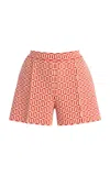 High Sport Savannah Striped Cotton Shorts In Orange