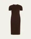 High Sport Sean Short-sleeve Viscose Dress In Chocolate