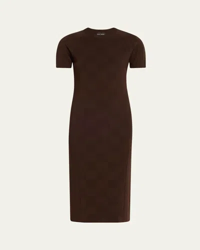 High Sport Sean Short-sleeve Viscose Dress In Chocolate
