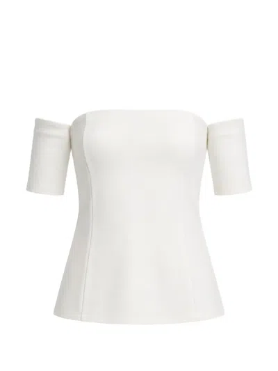 High Sport Sela Off-shoulder Top In White