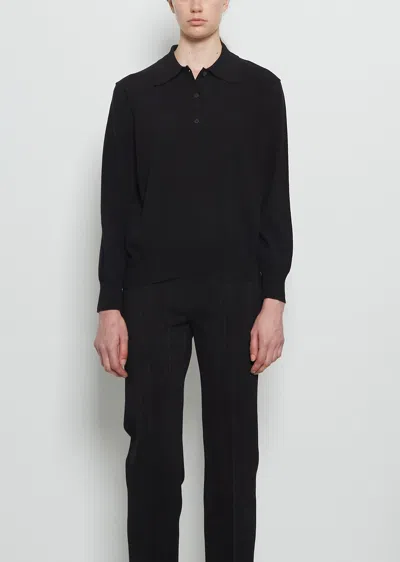 High Sport Sid Wool Cotton Knit Polo In Black