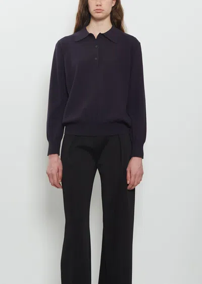 High Sport Sid Wool Cotton Knit Polo In Blue