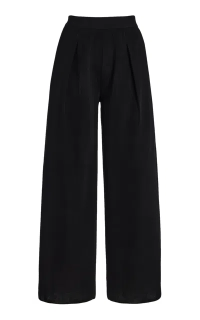 High Sport Slinky Fergie Pleated Wide-leg Pants In Black