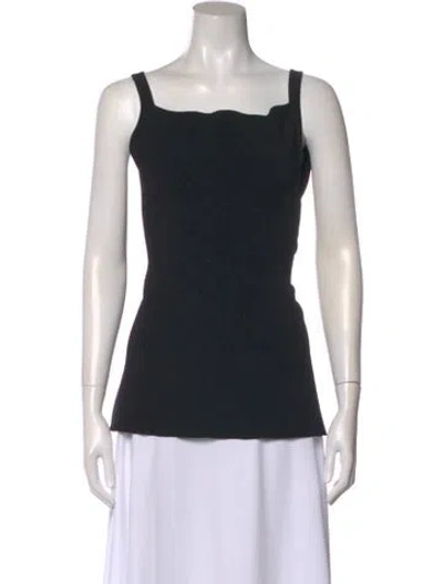 Pre-owned High Sport Square Neckline Sleeveless Top In Black