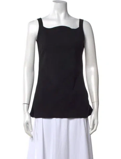 Pre-owned High Sport Square Neckline Sleeveless Top In Black