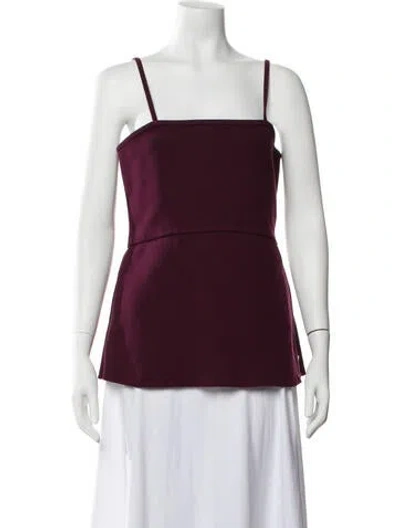Pre-owned High Sport Square Neckline Sleeveless Top In Burgundy