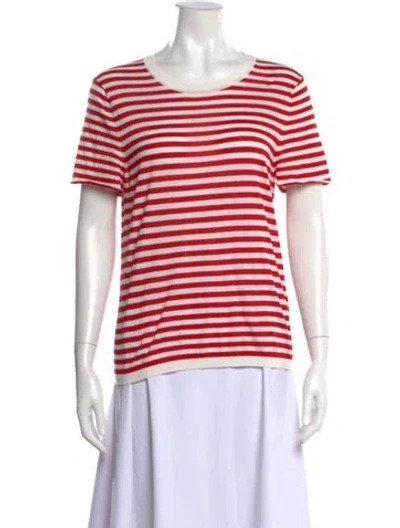 Pre-owned High Sport Striped Crew Neck Sweater In Red