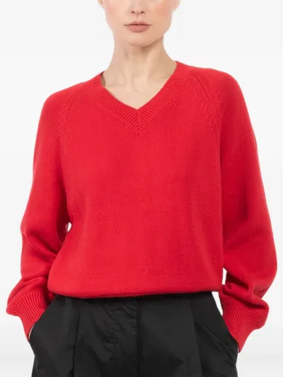 High Sport V-neck Sweater In Red