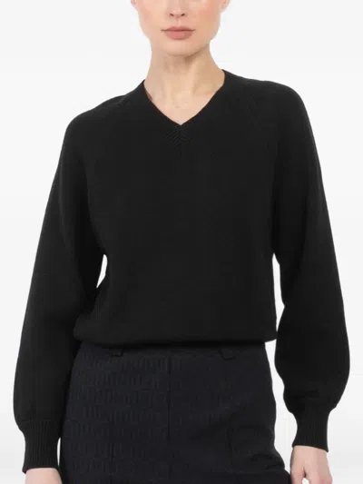 High Sport Veronica V-neck Sweater In Black