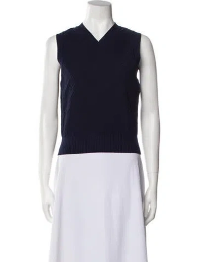 Pre-owned High Sport V-neck Sleeveless Top In Blue