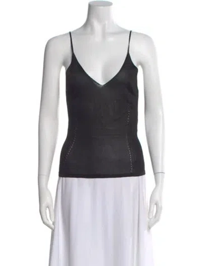 Pre-owned High Sport V-neck Sleeveless Top In White