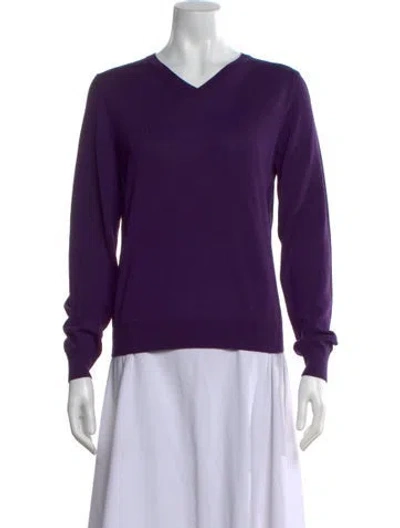 Pre-owned High Sport V-neck Sweater W/ Tags In Purple