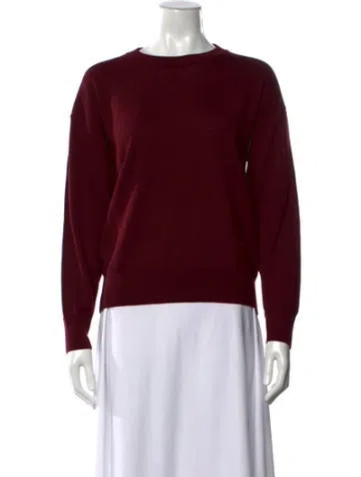 Pre-owned High Sport Wool Crew Neck Sweater In Burgundy