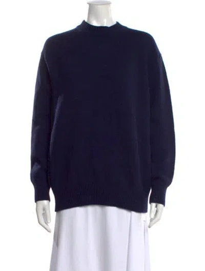 Pre-owned High Sport Wool Mock Neck Sweater In Blue