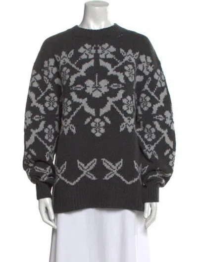 Pre-owned High Sport Wool Printed Sweater In Gray