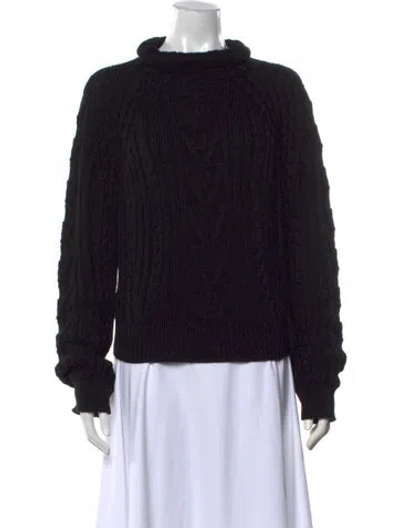 Pre-owned High Sport Wool Turtleneck Sweater In Black
