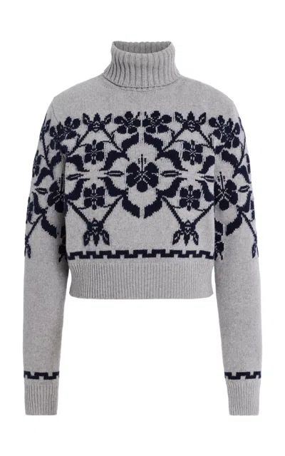 High Sport Zoe Fair Isle Wool Sweater In Blue