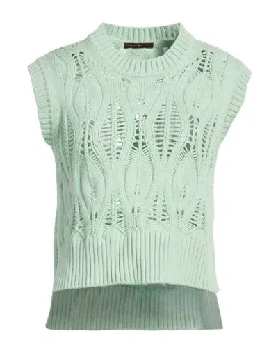 High Tech Right-on Woman Sweater Light Green Size L Cotton, Nylon