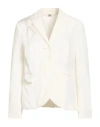 High Tech Woman Blazer Ivory Size 8 Nylon, Elastane, Polyester In White