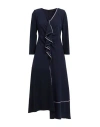 HIGH HIGH TECH WOMAN MAXI DRESS MIDNIGHT BLUE SIZE 10 POLYESTER, RAYON, ELASTANE, NYLON