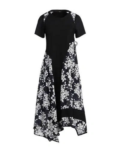 High Tech Woman Midi Dress Midnight Blue Size 6 Rayon, Nylon, Elastane, Polyester In Black