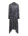 High Tech Woman Midi Dress Navy Size 10 Polyester In Gray