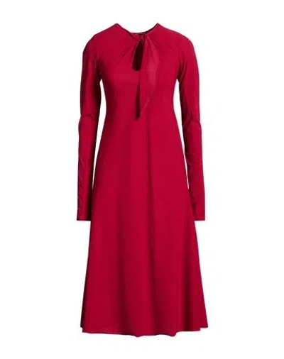 High Tech Woman Midi Dress Tomato Red Size 12 Polyamide, Elastane
