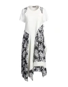 High Tech Woman Midi Dress White Size 10 Rayon, Nylon, Elastane, Polyester