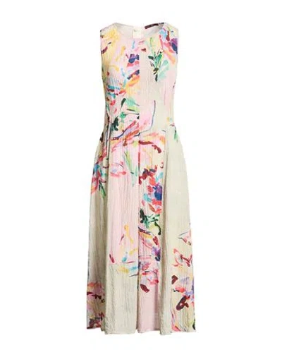 High Tech Woman Midi Dress Yellow Size 10 Polyester In Multi