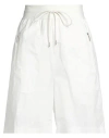 High Tech Woman Shorts & Bermuda Shorts Ivory Size M Cotton, Polyurethane, Nylon In White