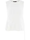 High Textured Top In White