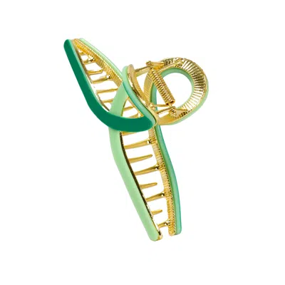 High Tide Loop Claw Clip Green/light Green