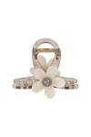 High Tied Flower Hair Claw Beige Petal