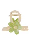 High Tied Flower Hair Claw Green Petal