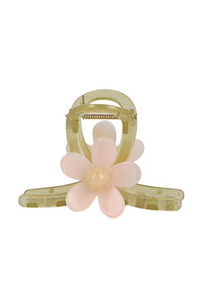 High Tied Flower Hair Claw Pink Petal