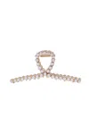 High Tied Gold Pearl Embellished Bow Hair Claw Clip