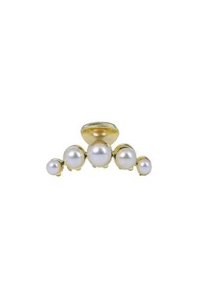 High Tied Gold Small Pearl Claw Clip