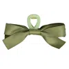 High Tied Large Claw Clip With Bow Green