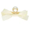 High Tied Large Claw Clip With Bow Ivory