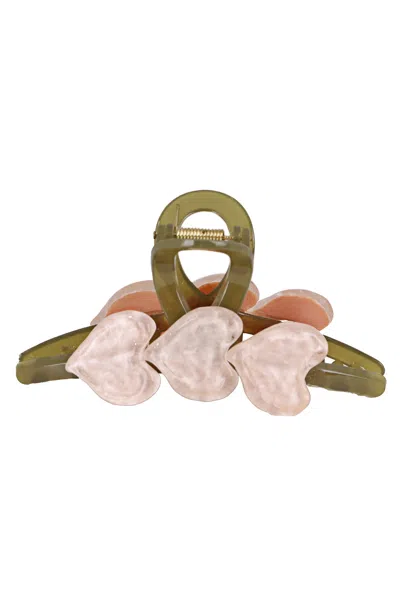 High Tied Resin Hair Claw Clip 3 Pink Heart