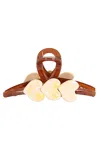 High Tied Resin Hair Claw Clip 3 White Heart