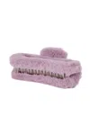 High Tied Soft Straight Claw Clip | Lilac Fuzzy Hair Accessory | Comfortable Fur Jaw Clip