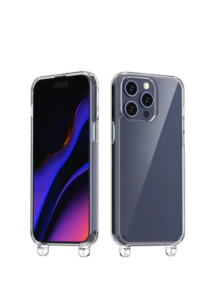 High Tied Transparent Phone Case With Keychain Hole In Blue