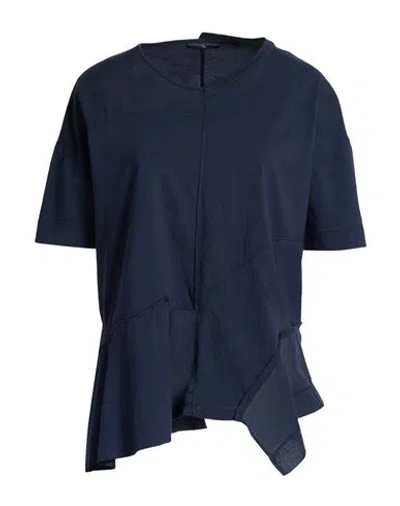 High Use Flourishing Woman T-shirt Navy Size L Cotton In Blue